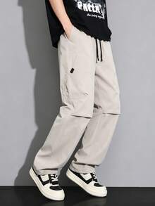 Manfinity Hypemode Pantalones cargo de hombre con ajuste holgado y casual - Caqui - Ver 7