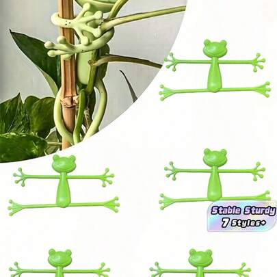 1/2/3/4/5件装植物支撑桩，园艺工具，垂直花园攀援植物支架，稳定坚固，易于安装，创意青蛙造型植物架，适合固定攀援植物，是园艺、盆栽植物养护、家居花园装饰以及室内/室外使用的理想选择。