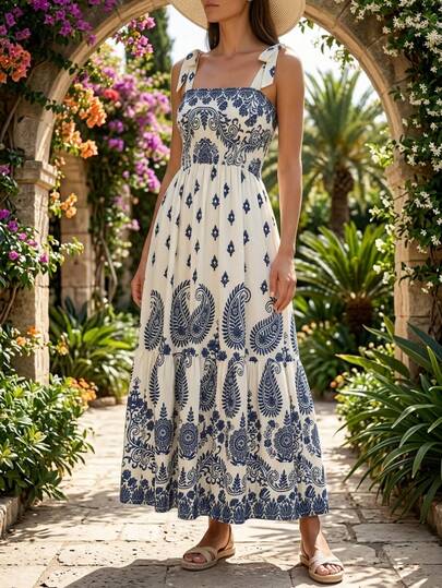 Vestido largo mujer casual fresco tirantes verano tela ligera cómoda