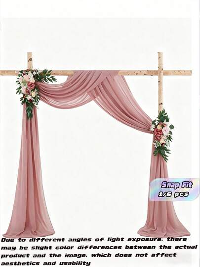 1 Peça/2 Peças de Cortinas de Gaze Beleza, Cortinas em Arco, Cortinas de Bottom Transparente Bonitas, Adequadas para Tetos de Festas, de Casamento, Áreas de Recepção, Corrimãos de Escada, Decoração de Tecido de Cortina