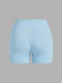 SHEIN EZwear 女款休閒極簡純色大尺碼兩件組內搭褲，適合夏季 - 彩色 - 查看 4