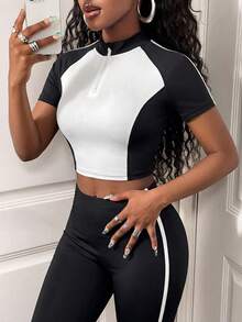 BamGleam Women Sports Sets - Black and White - View 4