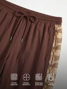 Quần jogger thể thao nữ có dây rút ở eo, in họa tiết. - màu nâu - Xem 6