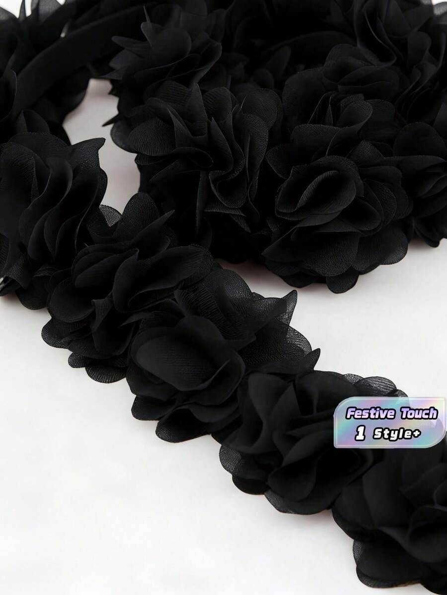 1PC Floral DIY Webbing For Crafts Flower Decorations Handmade Projects Home Decor Wedding Party Wall Decoration Creative Art Supplies - Black - View 1