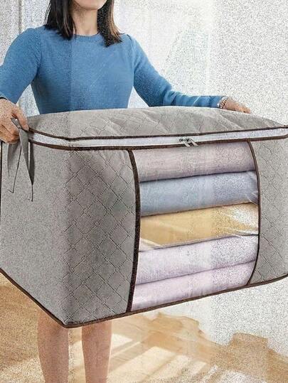 SHEIN 1Pc Large Capacity Storage Bag,Non-Woven Quilt Storage Bag, Quilt Travel Moving Storage Packing Bag, Clothes Luggage Storage Bag, For Seasonal Storage And Organization Decorations Autumn Decor Festival Decor Room Decor Home Decor Fall Decor Bedroom Decor Christmas For Holiday Gift Giving