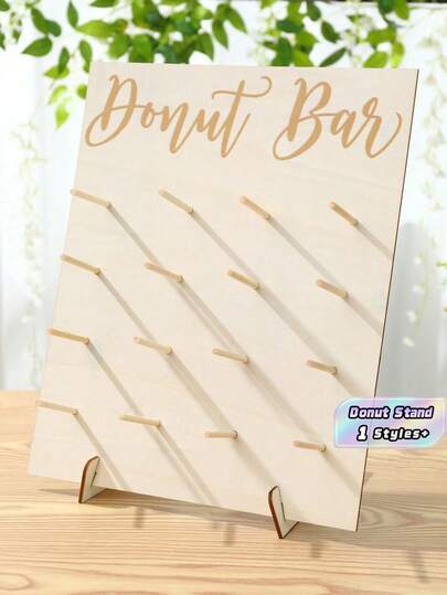 1PC 16 Holes Natural Wood Donut Display Stand Rack For Home Kitchen Parties Birthdays Weddings Family Gatherings Thanksgiving Christmas New Year 2026 Tabletop Dessert Holder