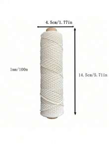 SHEIN Size Range 1MM To 5MM White Natural Macrame Craft Cord For  Handmade Bags Gift Wrapping Tags Bundling Decoration Home Decor Party Supplies Crafting Essentials Macrame String Strong Versatile Decorative Rope Festive Celebrations Craft Projects - Beige - View 16