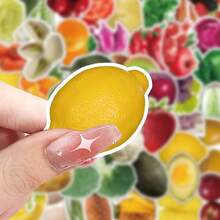 1PC Funny Food Stickers With Hilarious Expressions And Playful Poses, Customizable, Waterproof Vinyl Material, Suitable For Fridge, Lunchbox, Bringing Joy And Laughter - 10 * 15 half cut, fruit - View 8
