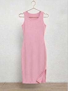 Sleeveless Lady Dress With Adjustable Cut And Design For Special Occasions - Pink - View 3
