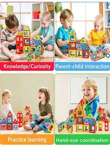 MINKOJA Đồ chơi xếp hình nam châm, đồ chơi nam châm, bộ đồ chơi STEM, đồ chơi nam châm giáo dục, quà sinh nhật, trò chơi sáng tạo, xếp hình khối nam châm, bộ khối nam châm, đồ chơi khối nam châm, xây dựng nam châm, thích hợp cho trẻ từ 3 tuổi trở lên. - Nhiều màu - Xem 8