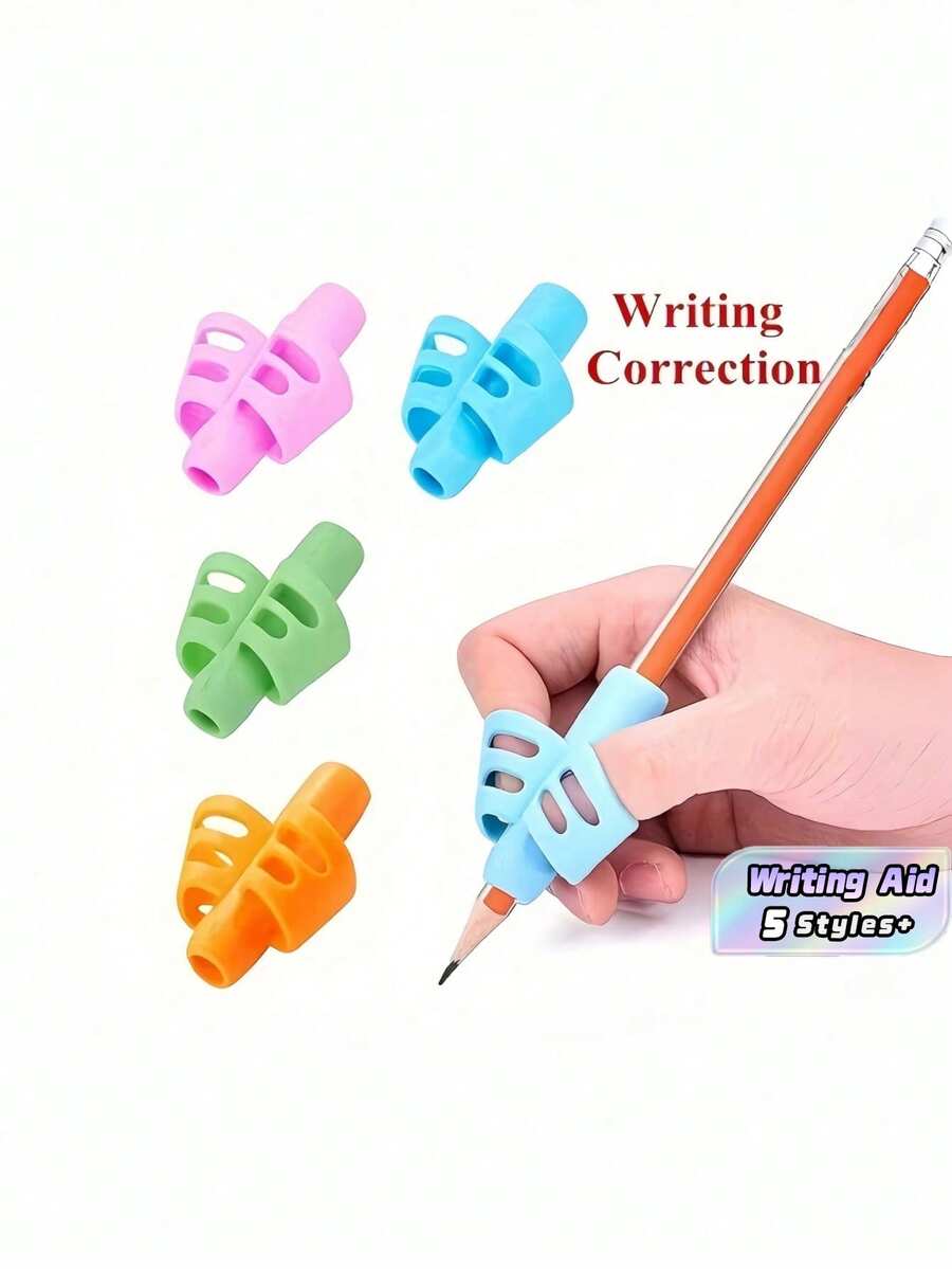 2PCS/3PCS/4PCS/5PCS Multicolor Silicone Ergonomic Pencil Grips Handwriting Posture Correction Tool Writing Aid For School Supplies Stationery - Multicolor - View 1