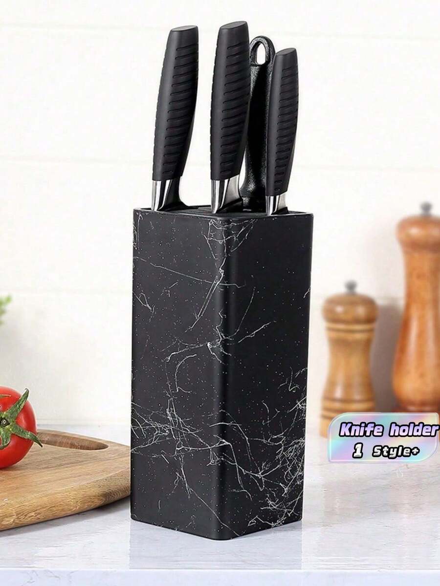 1PC Universal Knife Holder Storage Block Empty Stand Slotted Design For Kitchen Knives Removable Easy Clean Brushed Stainless Steel Non Slip Countertop Home Gift - Multicolor - View 1
