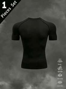 Gym Rark Men's 1pc Bat Print Graphic Short Sleeve Sports T-Shirt, Gym - Black - View 2