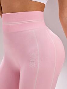 Sovereign Charm Quần legging thể thao yoga cạp cao không đường may dành cho nữ - Hồng - Xem 5