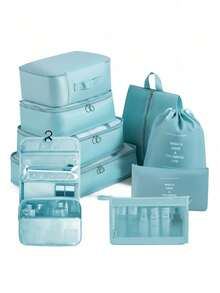 7-Piece Set/9-Piece Set Portable Luggage Organizer Set With Packing Cubes For Travel Clothes Cosmetics Toiletries Jewelry Storage Ideal For Business Trip Vacation College Dorm Room Decoration Accessories - Multicolor - View 21