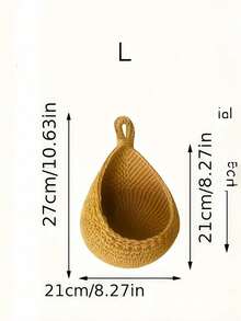 1PC Bohemian Style Woven Wall Hanging Basket Teardrop Shape Storage For Kitchen Fruits Vegetables Home Decor Organizer Decorative Plant Holder - Khaki - View 20