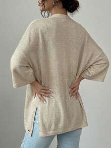 Poncho Corte Asimétrico para Mujer - Beis - Ver 2