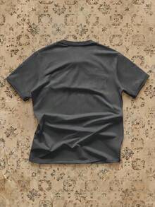 RivetRise 男士字母印花圆领短袖休闲修身 T 恤 - 灰色 - 查看 4