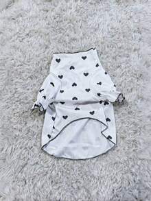 Valentine's Day 1pc Pet Lover Themed Heart Embroidered Plaid Patterned Thin Home Wear Short Sleeve Vest For Small Dogs And Cats (This Product Runs Small, It Is Recommended To Order 1-2 Sizes Up,The Cuff Style Is Random, With The Actual Item As The Main Reference) - Beige - View 11