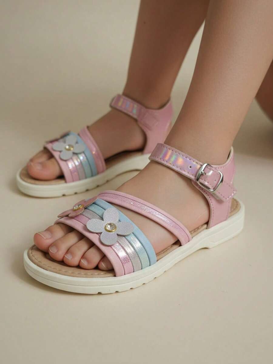 Sandalias para Niña y Hebilla Ajustable - Azul y rosa - Ver 1