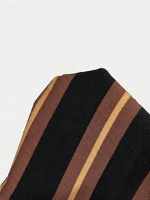Aloruh Top de punto de rayas minimalista sin mangas, estilo universitario - Café integral - Ver 3