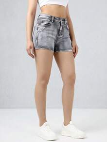Mini short de mezclilla para mujer - Mezclilla - Ver 3