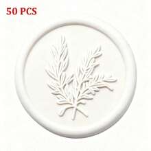 50 Pcs Rosemary Pattern Self-Adhesive Wax Seal Stickers For Wedding Invitations Envelope Sealing Craft Gift - one size fits all - View 9