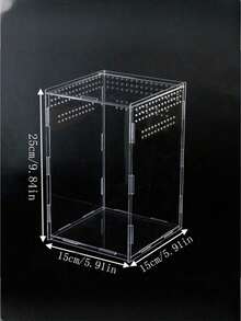 1PC Small Acrylic Reptile Terrarium Transparent Ventilated Habitat Feeding Box With Lid For Spider Scorpion Gecko Tarantula Clear Mini Insect Amphibian Enclosure Portable Observation Container Easy Clean Reptile Cage Terrarium - Clear - View 11
