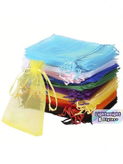 50PCS Organza Gift Bags With Drawstring Mesh Pouches For Jewelry Candy Wedding Party Favor School Supplies Food Packaging Candy Chocolate Cookies Gift Wrapping Easter Mother's Day Christmas