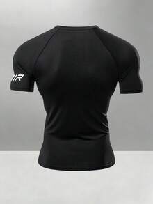 Coreblaze Men's Wing Print T-Shirt And Pants Sports Set, Gym - Black - View 2