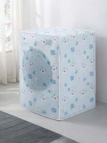 1PC Floral Washing Machine Cover - Universal Top Load Washer Dust Protector With Easy-Clean Fabric, Decorative Flower Pattern Appliance Cover For Laundry Room, Home Decor, Pet Hair & Dust Proof (Fits Most Brands) - Blue floral - View 6