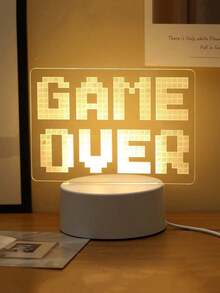 1PC 3D Acrylic Gaming Night Light - LED Earphone & Controller Design For Gamer Room Decor, Cool Birthday Gift For Men Boys - Yellow - View 11