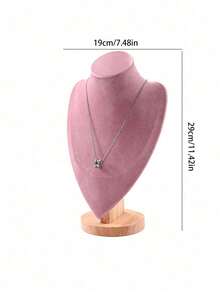 1PC Desktop Velvet Necklace Pendant Jewelry Display Stand Mannequin Bust For Store Window Boutique Trade Show Exhibition Retail Display Supplies Soft Non Scratch Elegant Jewelry Organizer - Pink - View 10
