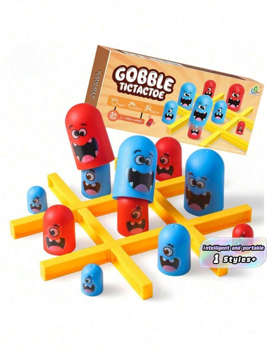 Stacking Tic Tac Toe Game Family Fun Party Travel Brain Teaser Puzzle STEM Learning Toys Rainbow Color Blocks Strategy Skill Development Activity Board Game Set