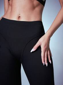 Quần legging cạp cao có quai giữ chân, kiểu dáng gợi cảm, thích hợp cho các buổi tiệc đêm, đi club hoặc xem hòa nhạc. - màu đen - Xem 7