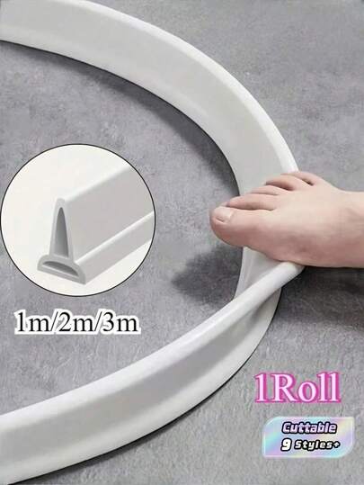 1 件适用于淋浴底座和浴室门的防水密封条 | 防滑门槛密封 | 卫生间地板屏障 | 阻水过渡条 | 3 种尺寸：1M（39.37 英寸）、2M（78.74 英寸）、3M（118.11 英寸）长度