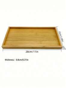 1 pieza Bandeja rectangular multifuncional de bambú - Bandeja de servir, tocador, organizador y almacenamiento de baño - Marrón - Ver 6