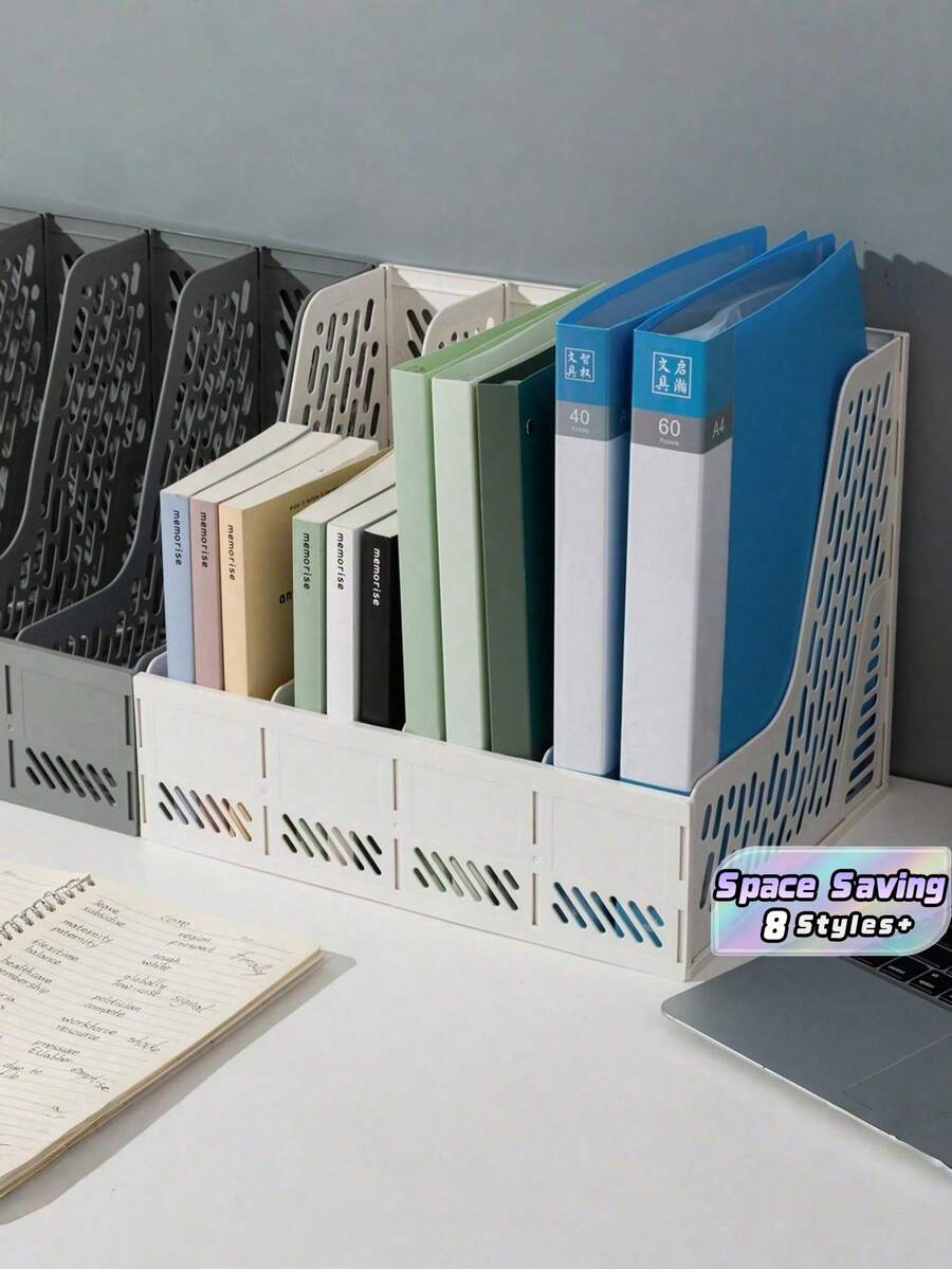 4 Tier For A4 Letter Sturdy Plastic Space Saving Desktop Black File Document Organizer Desk Rack With Storage Box Office School Home Supplies Paper Letter Tray Folder Holder