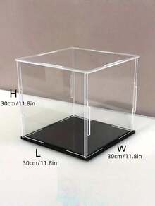 1PC Acrylic Display Case, Various Sizes, Plastic AssemblyDustproof Display Box With Matte Black Base, Suitable ForAction Figures, Collectibles, Statues, Models - Transparent - View 15