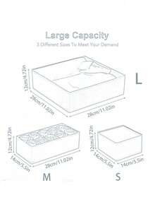 1PC 3PCS 6PCS Foldable Fabric Storage Bin Drawer Organizer Divider Box For Clothes Socks Underwear Home Bedroom Decor - Khaki - View 13