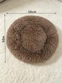1 Piece Round Warm Fleece Pet Bed, Suitable For Small, Medium And Large Pets, All Seasons Sleeping Use - Camel - View 14