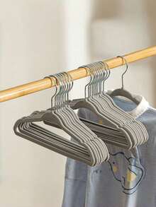 10PCS 20PCS Flocked Hangers Non Slip Space Saving Closet Organizers For Clothes Shirts Coats Wardrobe Storage Home Dorm Room - Multicolor - View 10