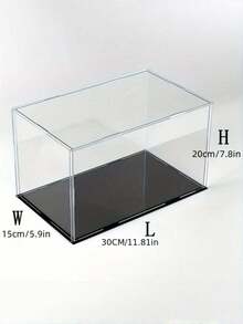 1PC Acrylic Display Case, Various Sizes, Plastic AssemblyDustproof Display Box With Matte Black Base, Suitable ForAction Figures, Collectibles, Statues, Models - Transparent - View 19