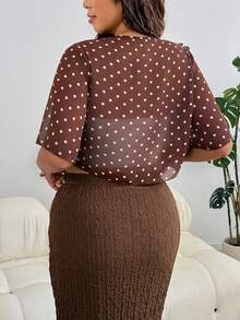 Solflare Áo khoác dáng rộng tay lửng 5/6, chất liệu chiffon mỏng nhẹ, in chấm bi, thích hợp cho nhiều dịp: ngoài trời, hàng ngày, dự tiệc, đi làm, đám cưới, lễ hội âm nhạc, tựu trường, kỳ nghỉ biển, thời trang đường phố, mặc nhà thoải mái, mua sắm, dạo phố, cỡ lớn. - Nhiều màu - Xem 2