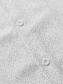 EGENSIO Men's Casual Knit Collared Short Sleeve Shirt, Summer - White - View 5