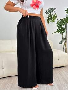 Solflare Trang phục thường ngày mới cho mùa Xuân/Hè, phù hợp cho các bữa tiệc, đi làm, đám cưới, lễ hội âm nhạc, tựu trường, lễ tốt nghiệp, kỳ nghỉ biển, thời trang đường phố, đồ mặc nhà, đi mua sắm, dạo phố, đa năng, có thể mặc ngoài hoặc phối lớp, cạp chun, dáng rộng, chất liệu vải mềm mại, ống rộng, màu đen, cỡ lớn. - màu đen - Xem 7