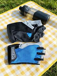 Sports Cycling Half-Finger Gloves, Unisex, Shock-Absorbing Training, Gym Workout, Breathable Mesh Gloves, Sports Protective Gear - Blue - View 8