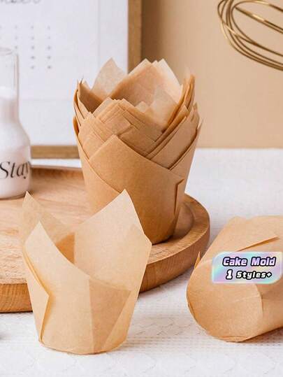 50 Stück Tulpen Förmchen für Cupcakes, Muffin Förmchen, Flambierkapseln, hitzebeständige und fettdichte Backförmchen aus Papier für Valentinstag, Valentins Hochzeit, Geburtstag, Ramadan Dekoration, Ostern, Ostern Dekoration, Küchen Organisation und Lagerung, Backen, Backzubehör, Schulsachen, Küchendekoration.