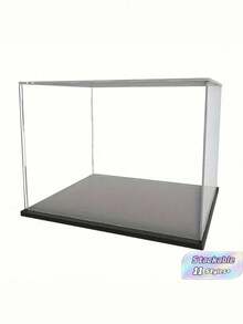 1PC Acrylic Display Case, Various Sizes, Plastic AssemblyDustproof Display Box With Matte Black Base, Suitable ForAction Figures, Collectibles, Statues, Models - Transparent - View 1