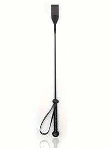 1pc PU Leather Riding Crop, Soft Flexible Flogger, Stage Prop With Non-Slip Braided Handle And Wrist Loop, Horse Riding Training Accessory - Black - View 10